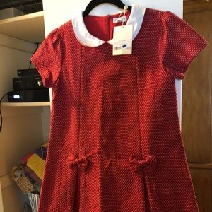 New with tags Rachel Riley girls dress red and white polka dot